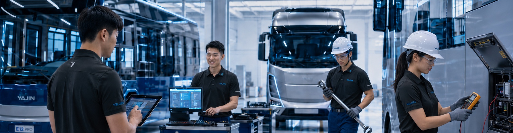 亞勁售後維保團隊與商用車服務場域